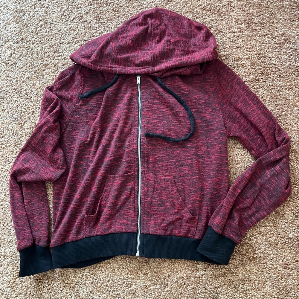 Red and Black Zip-Up Hoodie